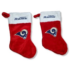 NFL St Louis Rams Christmas Stockings Set of 2 NWOT